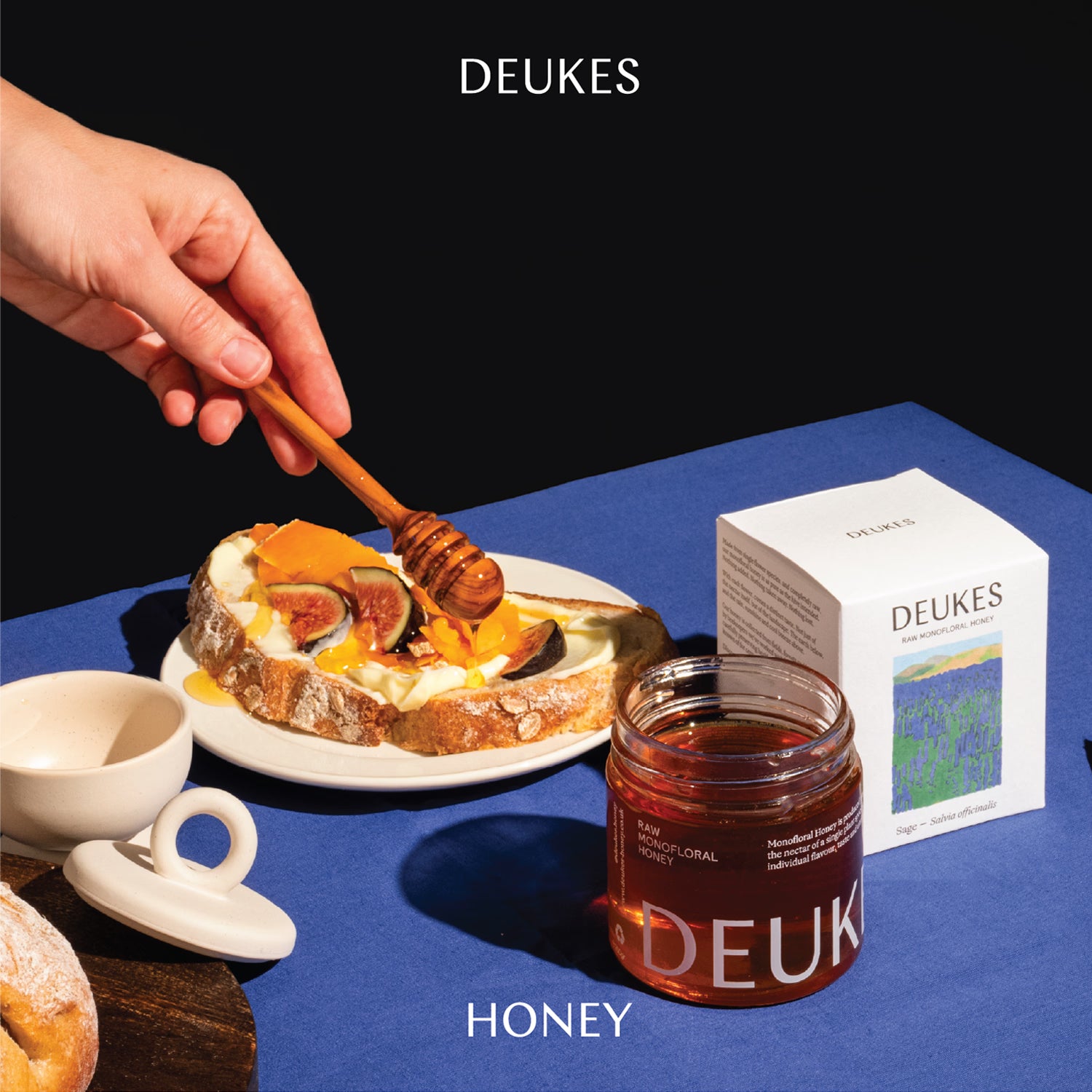Deukes raw monofloral sage honey 250g (British brand)