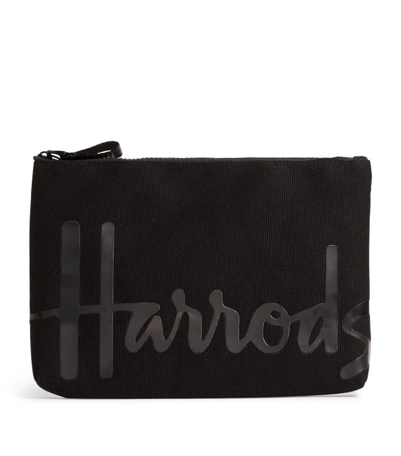Harrods Medium Cotton Logo Pouch, UK version