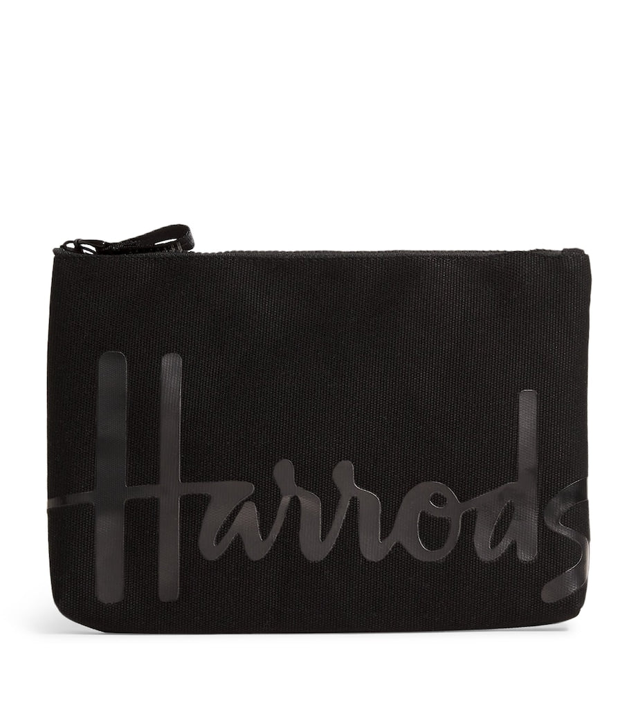 Harrods Medium Cotton Logo Pouch, UK version