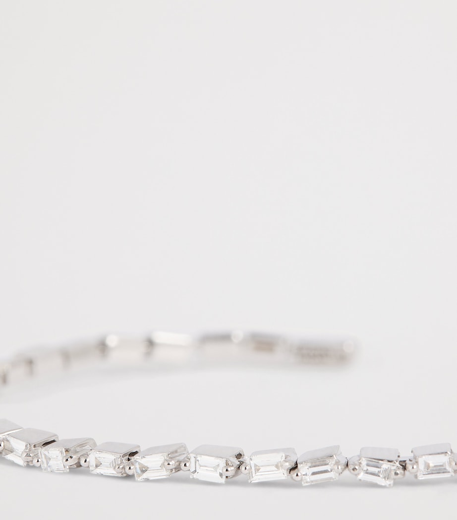 Suzanne Kalan white gold diamond thin bold bangle - British product