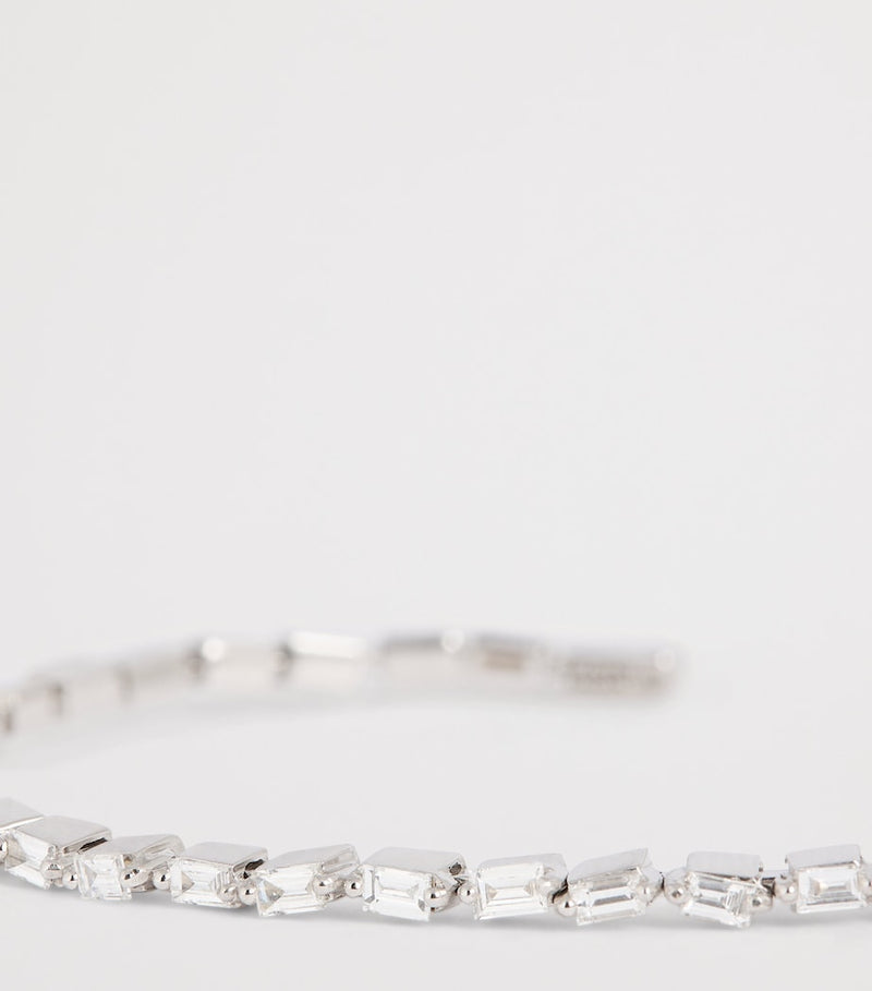 Suzanne Kalan white gold diamond thin bold bangle - British product