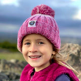 Superbobble reflective kids bobble hat rose pink (British brand)