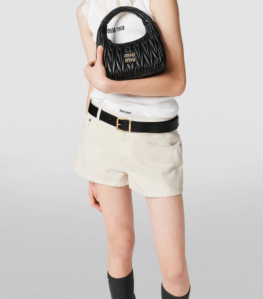 Miu Miu designer leather belt in calfskin, UK version