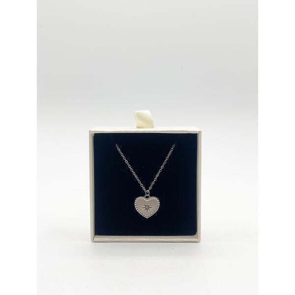SVNX sparkly heart necklace silver, imported from the UK