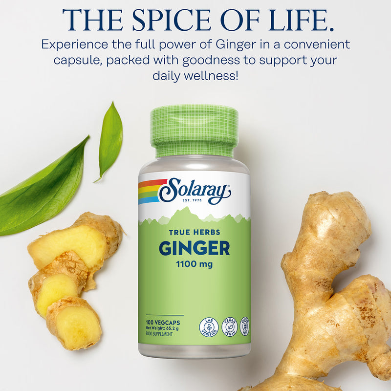Solaray ginger root 1100mg 100 capsules, imported from the UK
