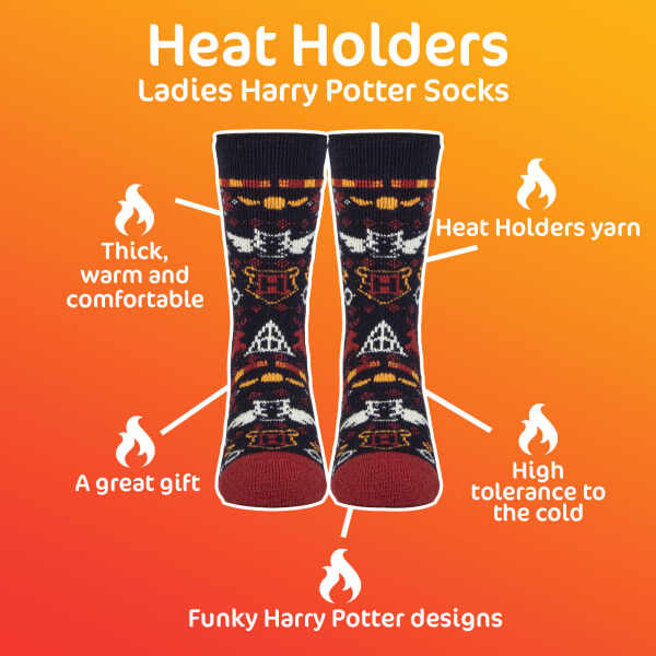 Heat Holders Harry Potter thermal socks one size, imported from the UK