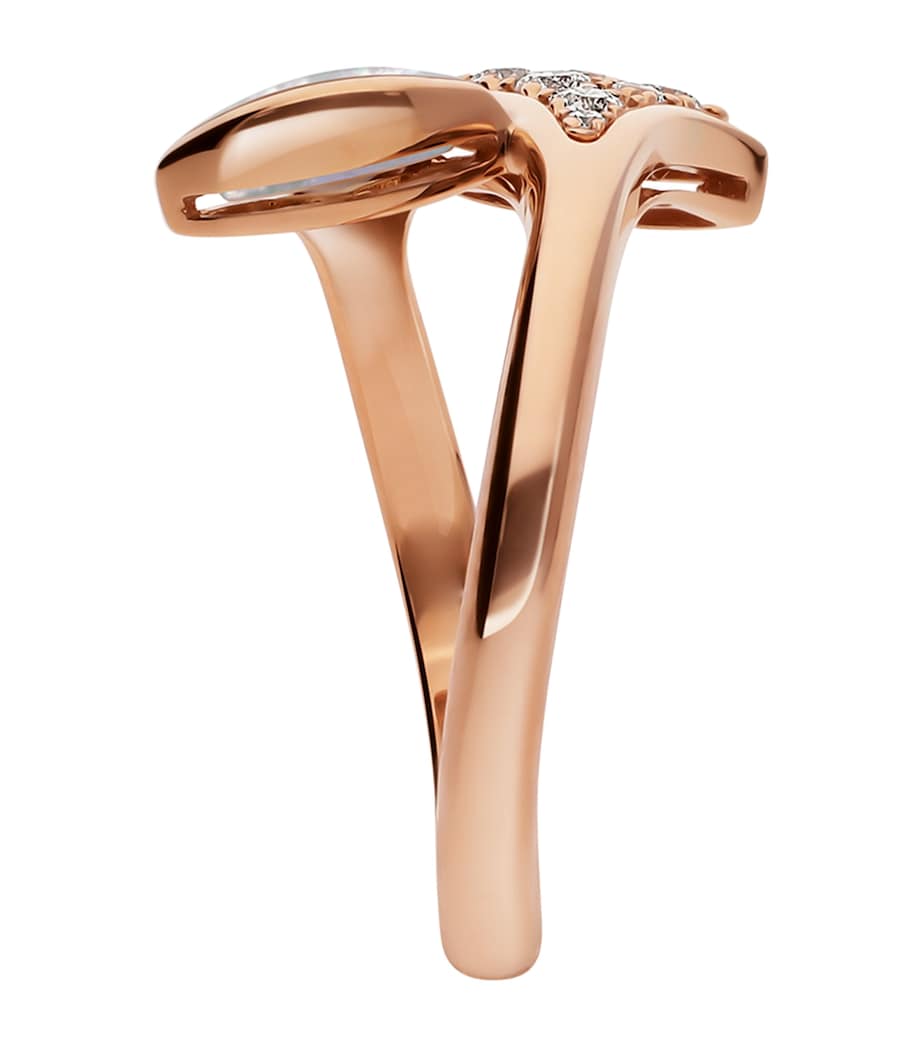 Bvlgari rose gold diamond mother-of-pearl Divas' Dream ring (British brand)