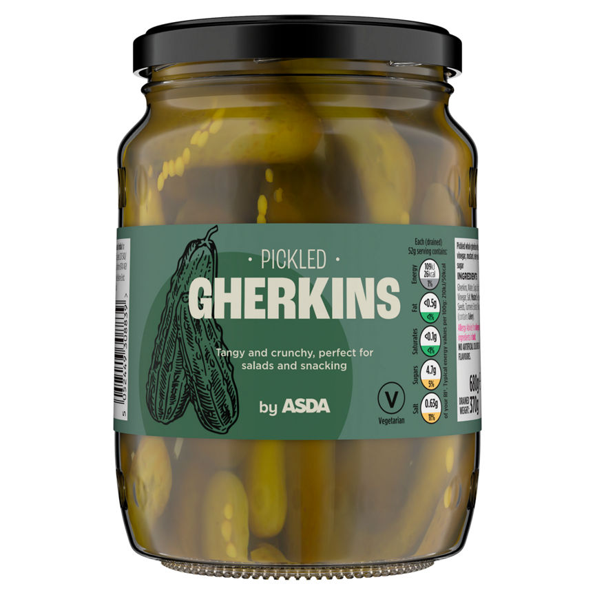 ASDA Pickled Gherkins 680g GOODS ASDA   