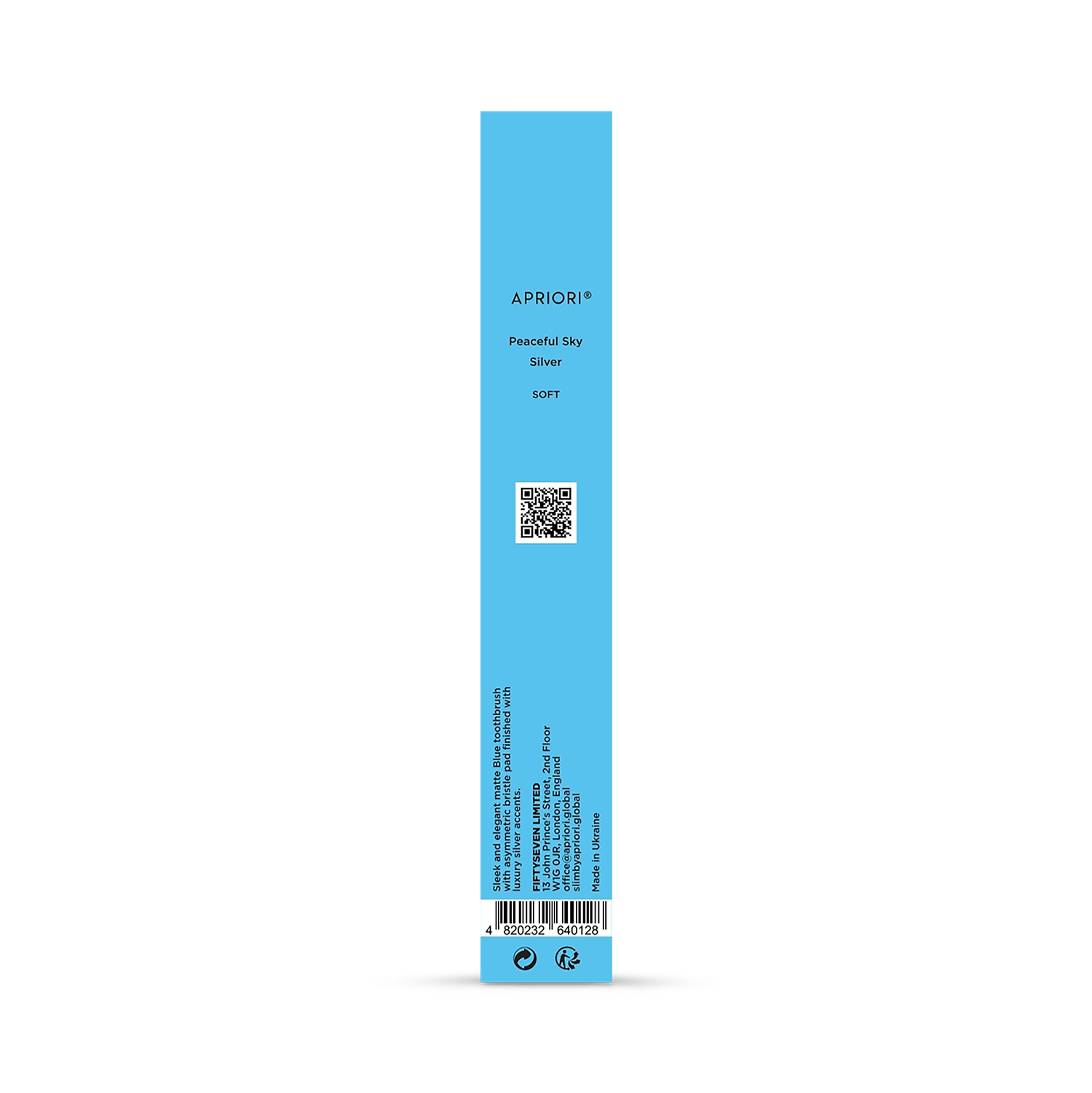 APRIORI Peaceful Sky silver soft toothbrush - British product