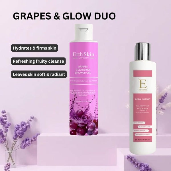 Erth Skin London shower gel and body lotion duo, UK version