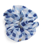 Linen-Blend Gingham Scrunchie