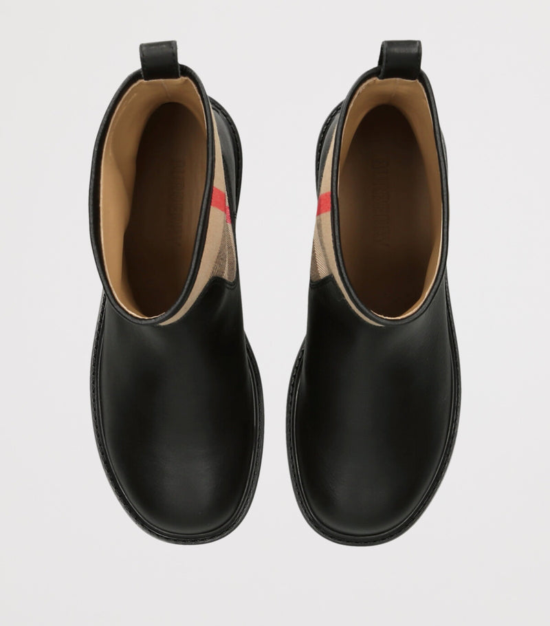 Burberry Kids Leather Sidney Ankle Boots - British product