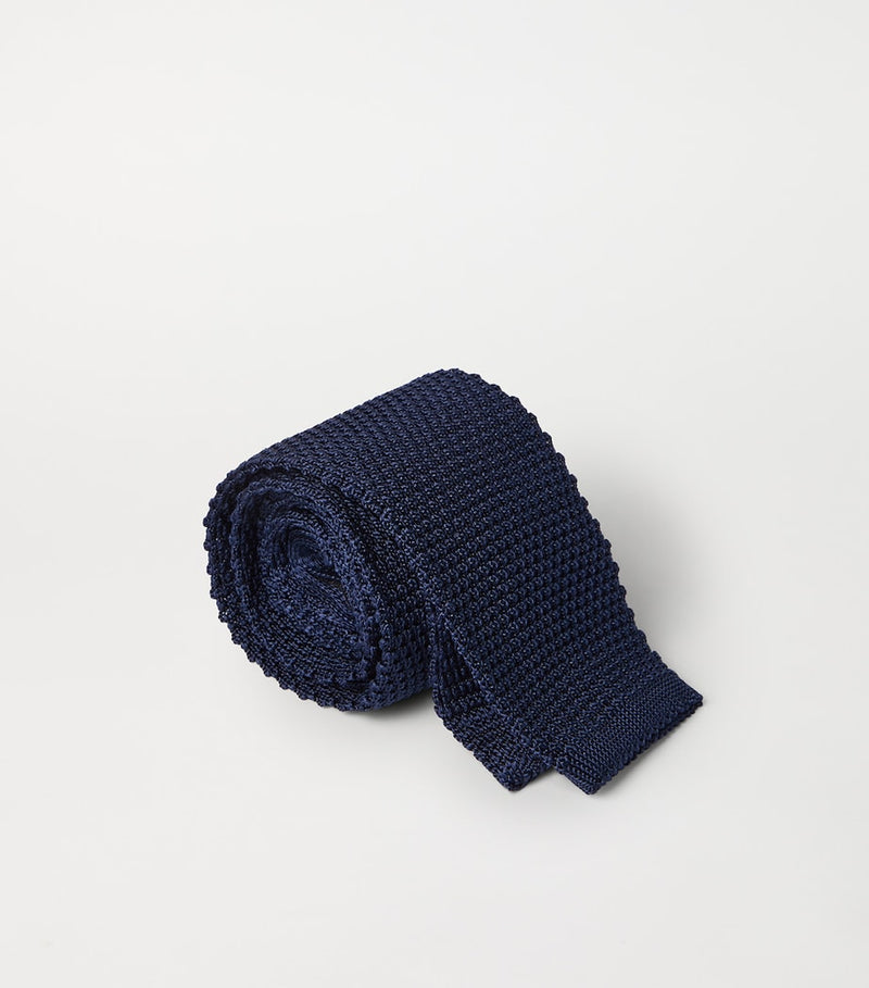 Brunello Cucinelli silk knit tie 150cm (British brand)