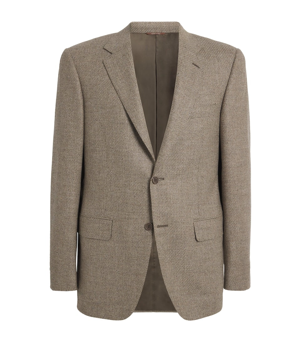 Regular Fit Virgin Wool Overcoat with Notched Lapels