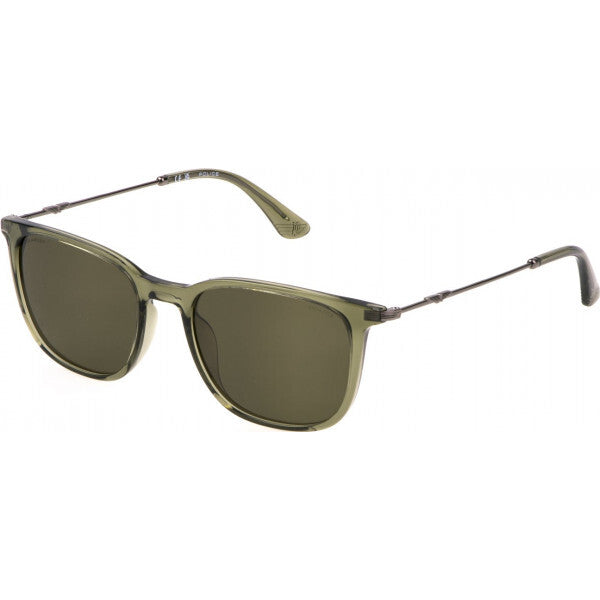 Police SPLL77 53 G61P green sunglasses, imported from the UK