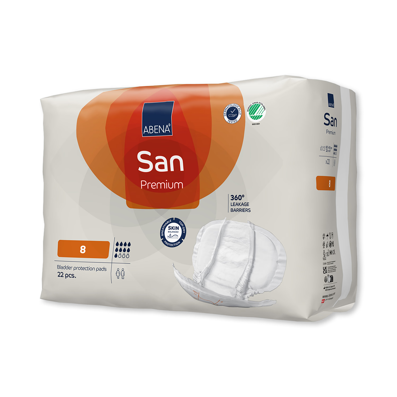 ABENA San Premium 8 incontinence pad 22 pack (British brand)