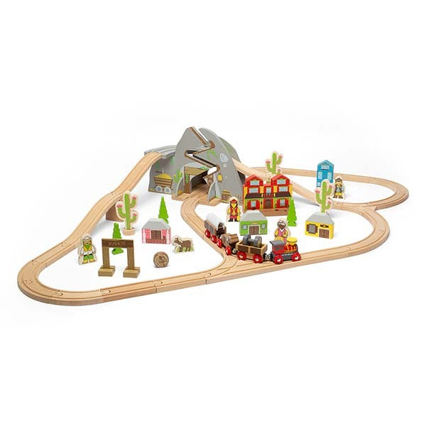 Bigjigs Rail Wooden Wild West Train Set, 62 Play Pieces GOODS Superdrug   