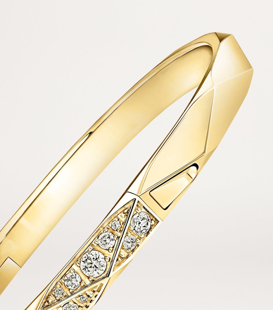 Graff yellow gold diamond bangle 4mm - British product