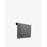 Valentino Garavani Rockstud leather clutch bag 19cm (British brand)