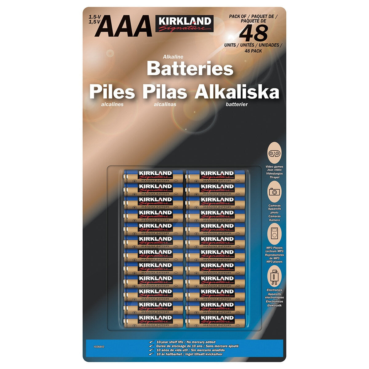 Kirkland Signature alkaline AAA batteries 48 pack, UK version