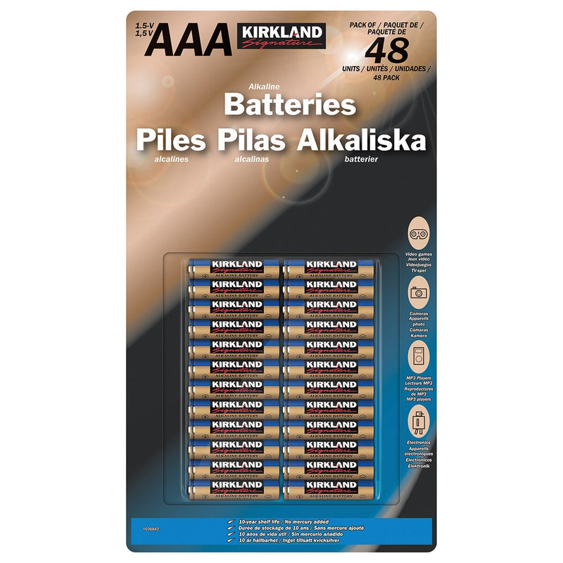 Kirkland Signature alkaline AAA batteries 48 pack, UK version