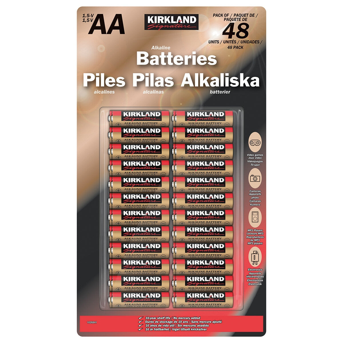 Kirkland Signature alkaline AA batteries 48 pack, UK version