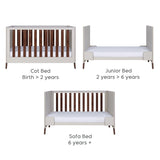 Tutti Bambini Fuori 4 Piece Nursery Set, Sand & Walnut Finish GOODS Costco UK