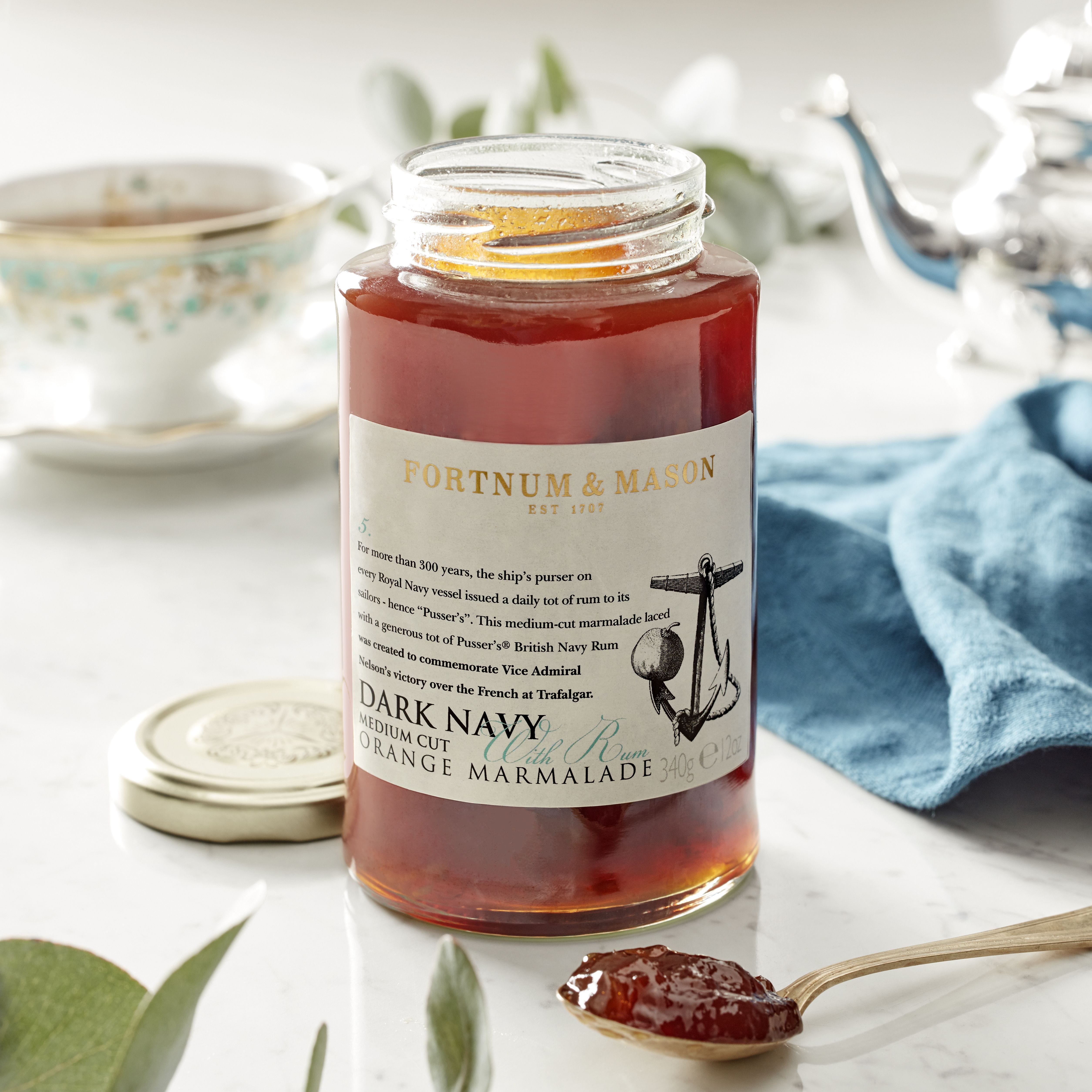 Dark Navy marmalade with Pusser's rum 340g, UK version