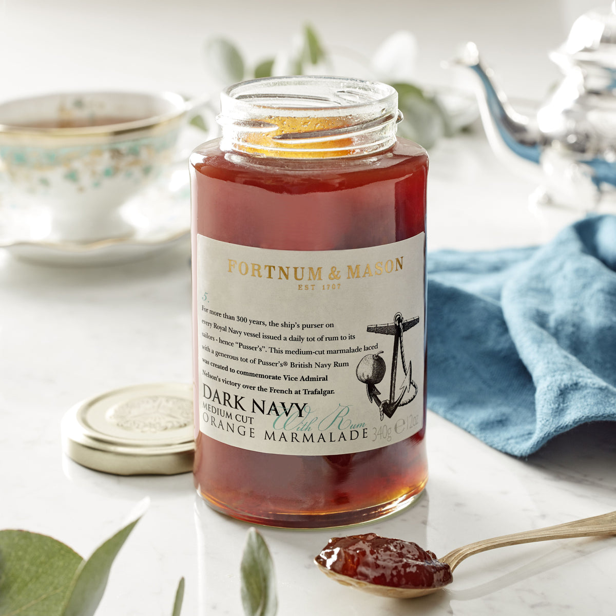 Dark Navy marmalade with Pusser's rum 340g, UK version