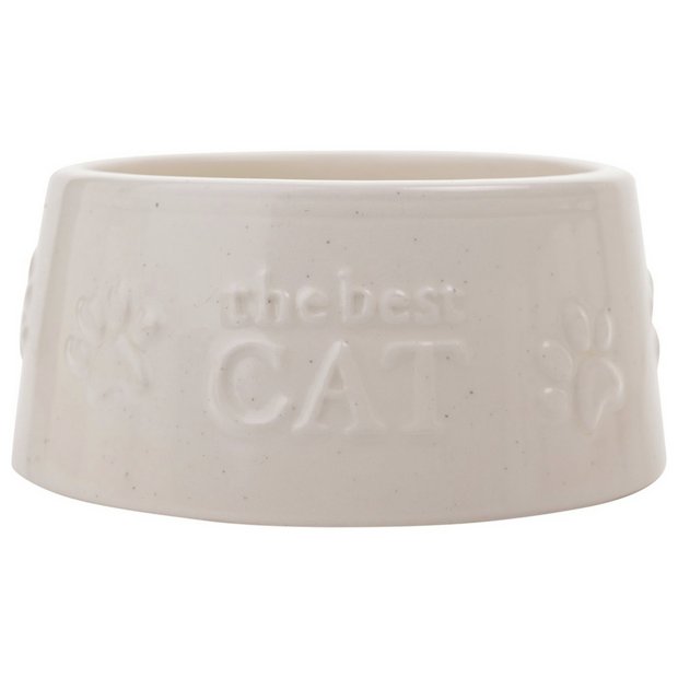 Best of Breed small ceramic cat bowl with paw prints - British product