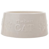 Best of Breed small ceramic cat bowl with paw prints - British product