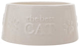 Best of Breed small ceramic cat bowl with paw prints - British product