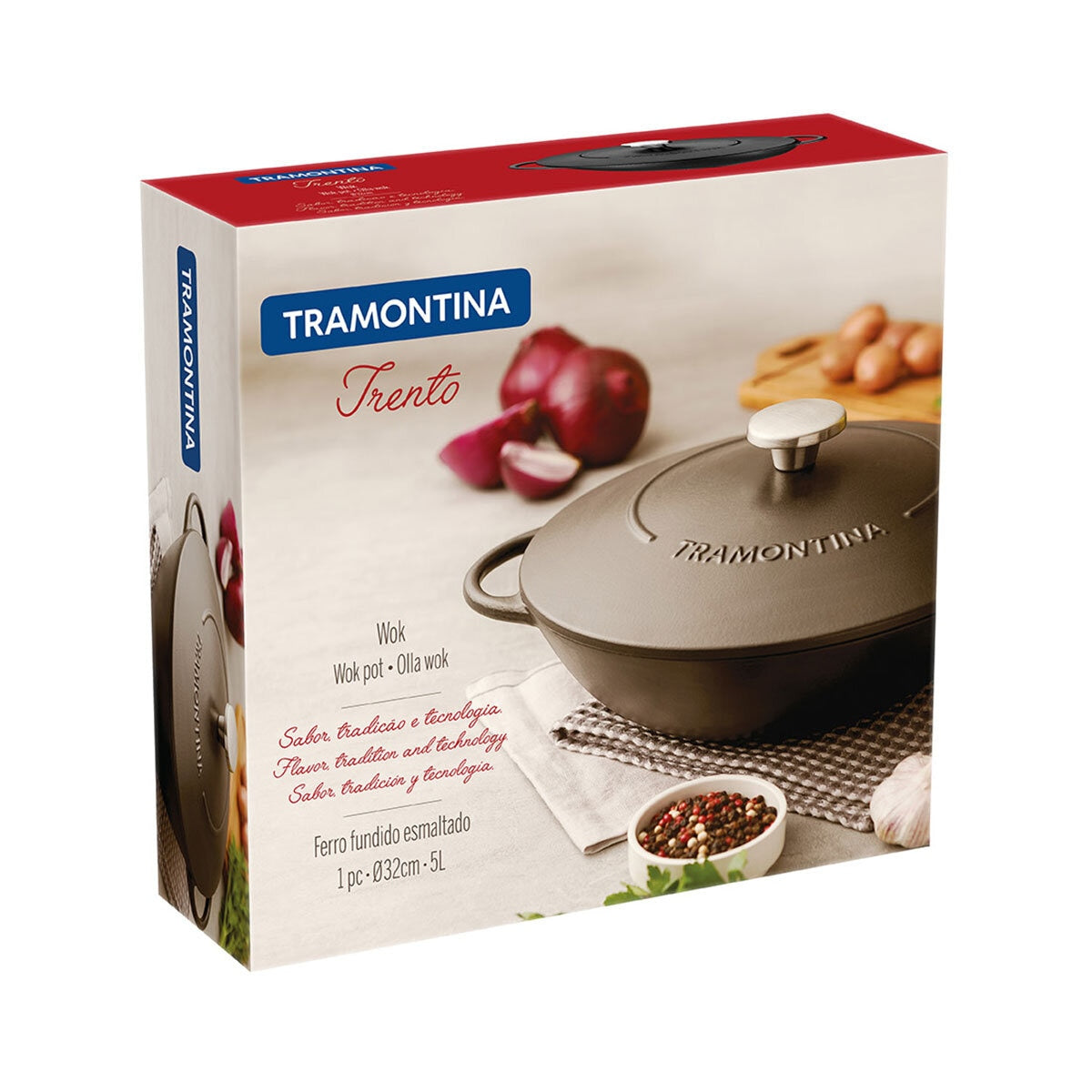 Tramontina Enameled Cast Iron Wok, 32cm / 5.0L GOODS Costco UK