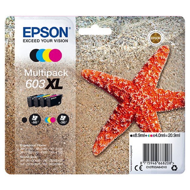 Epson 603 XL high capacity ink cartridges multipack - British product