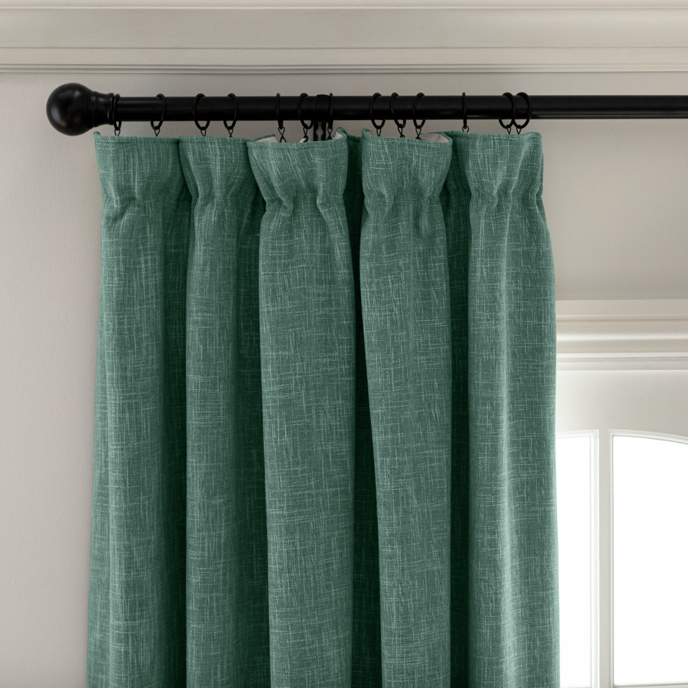 Habitat blackout pencil pleat green curtains 168x183cm, UK version