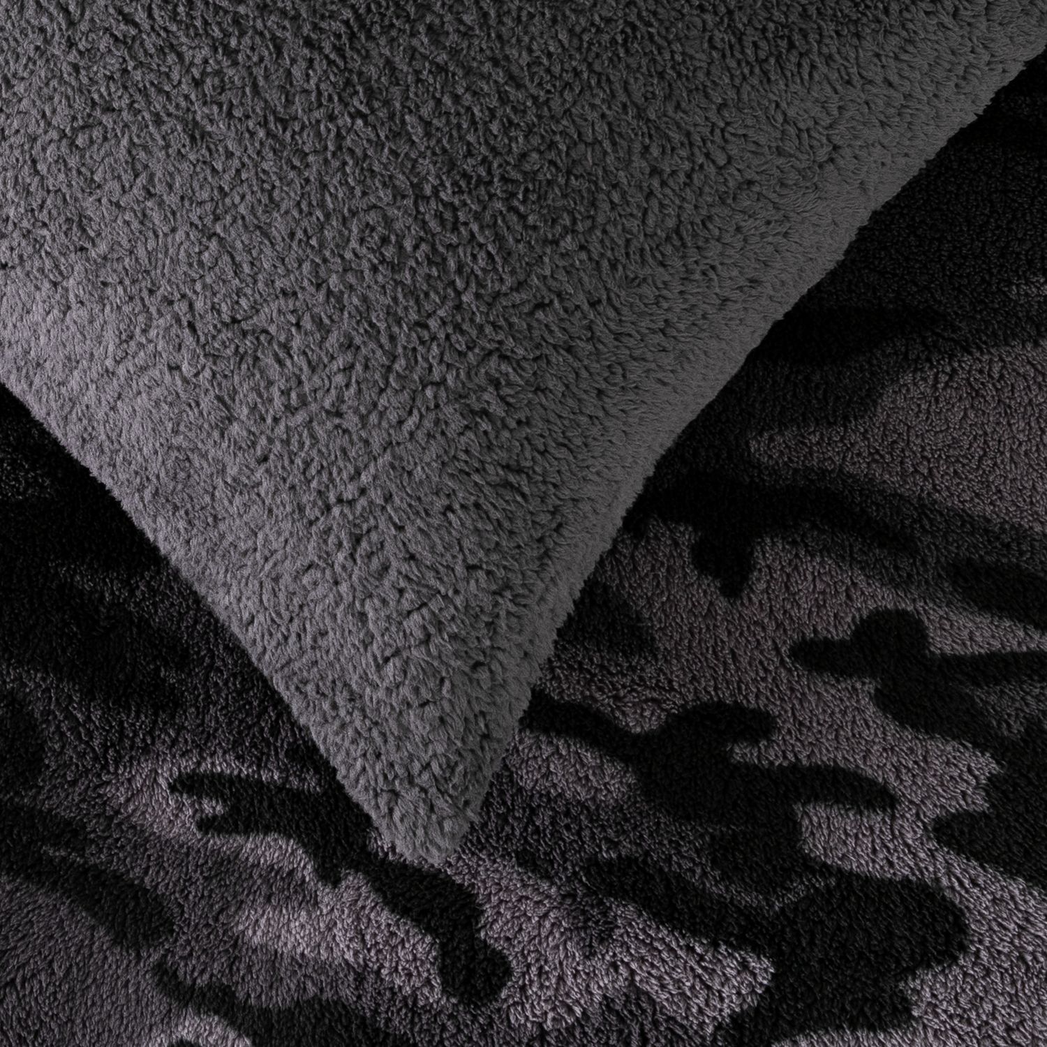 Argos Home Camo Fleece Grey Bedding Set - Double