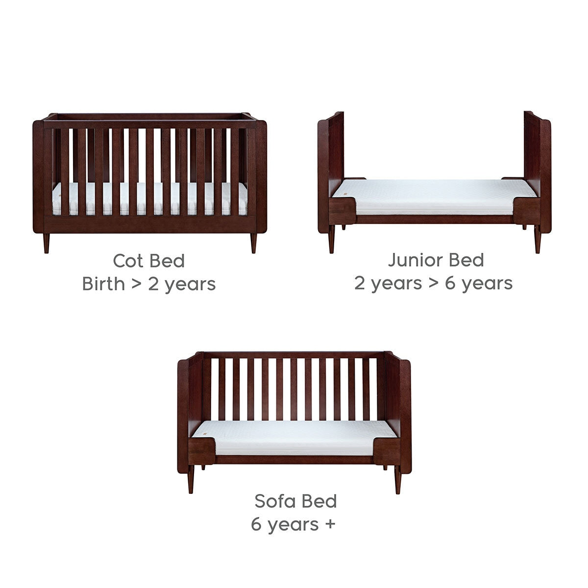 Tutti Bambini Japandi 4 Piece Nursery Set, Walnut Finish GOODS Costco UK