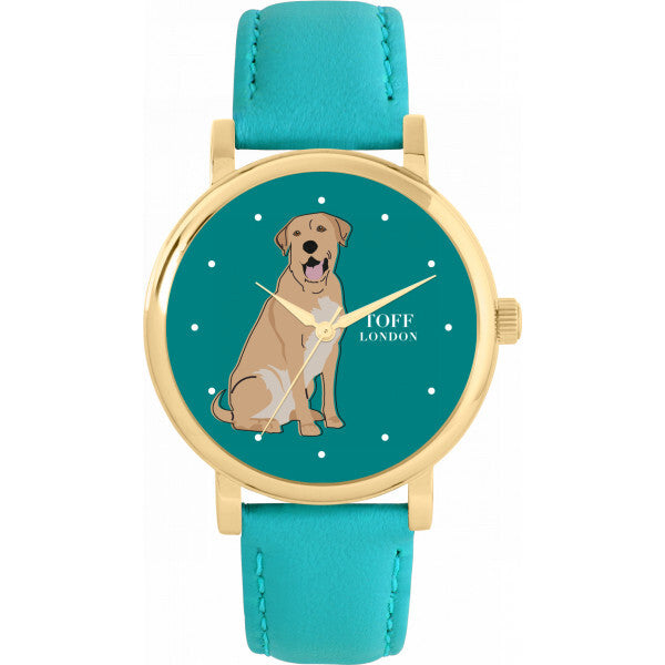 Toff London ladies beige Labrador retriever watch (British brand)