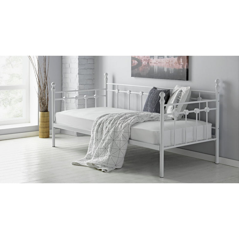 Argos metal day bed and mattress set in white - British product