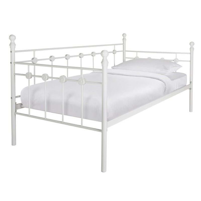 Argos metal day bed and mattress set in white - British product