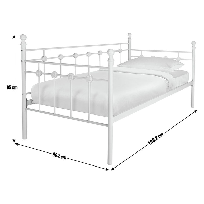 Argos metal day bed and mattress set in white - British product