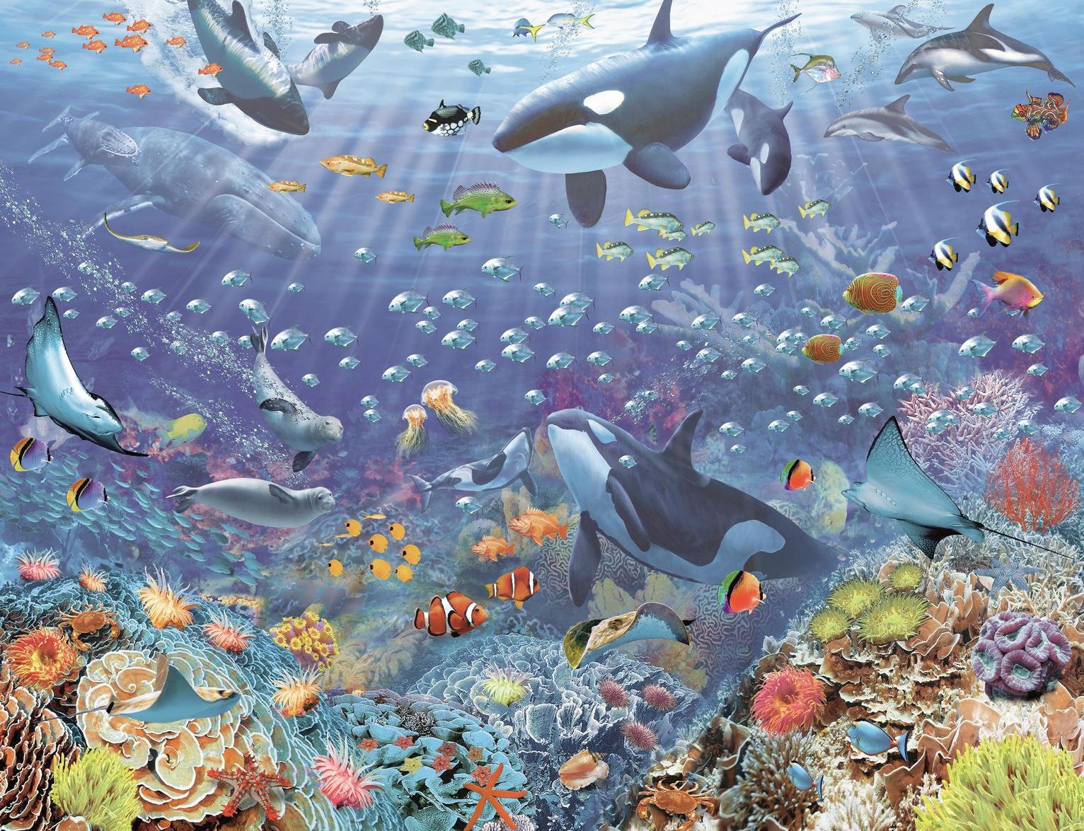 Walltastic Underwater Scene Kids wall mural 8ft x 10ft (British brand)