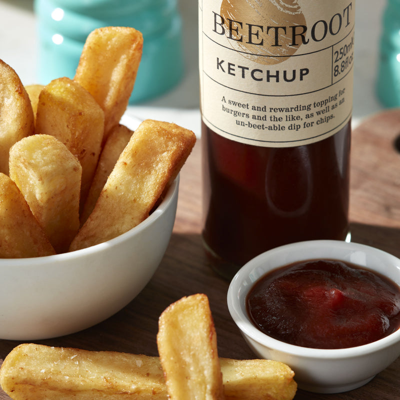 Beetroot ketchup 250ml bottle, imported from the UK