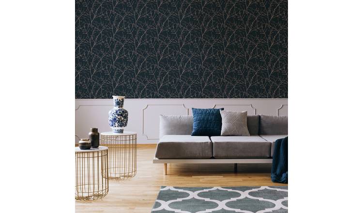Superfresco Easy Innocence Navy wallpaper 10m roll (British brand)