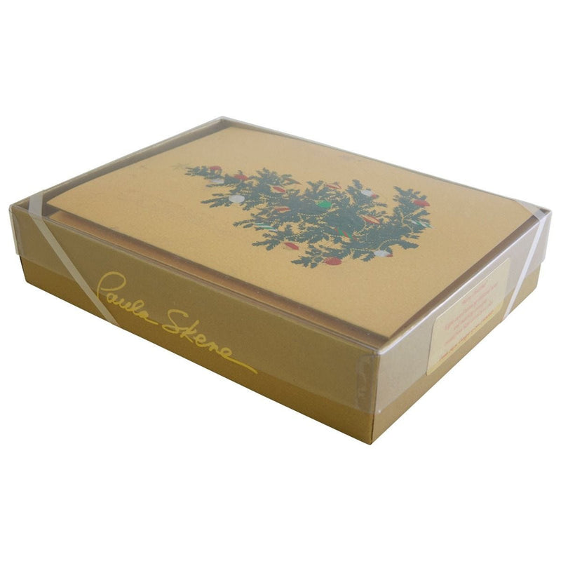 Paula Skene Christmas cards ornament tree 8-pack, imported from the UK
