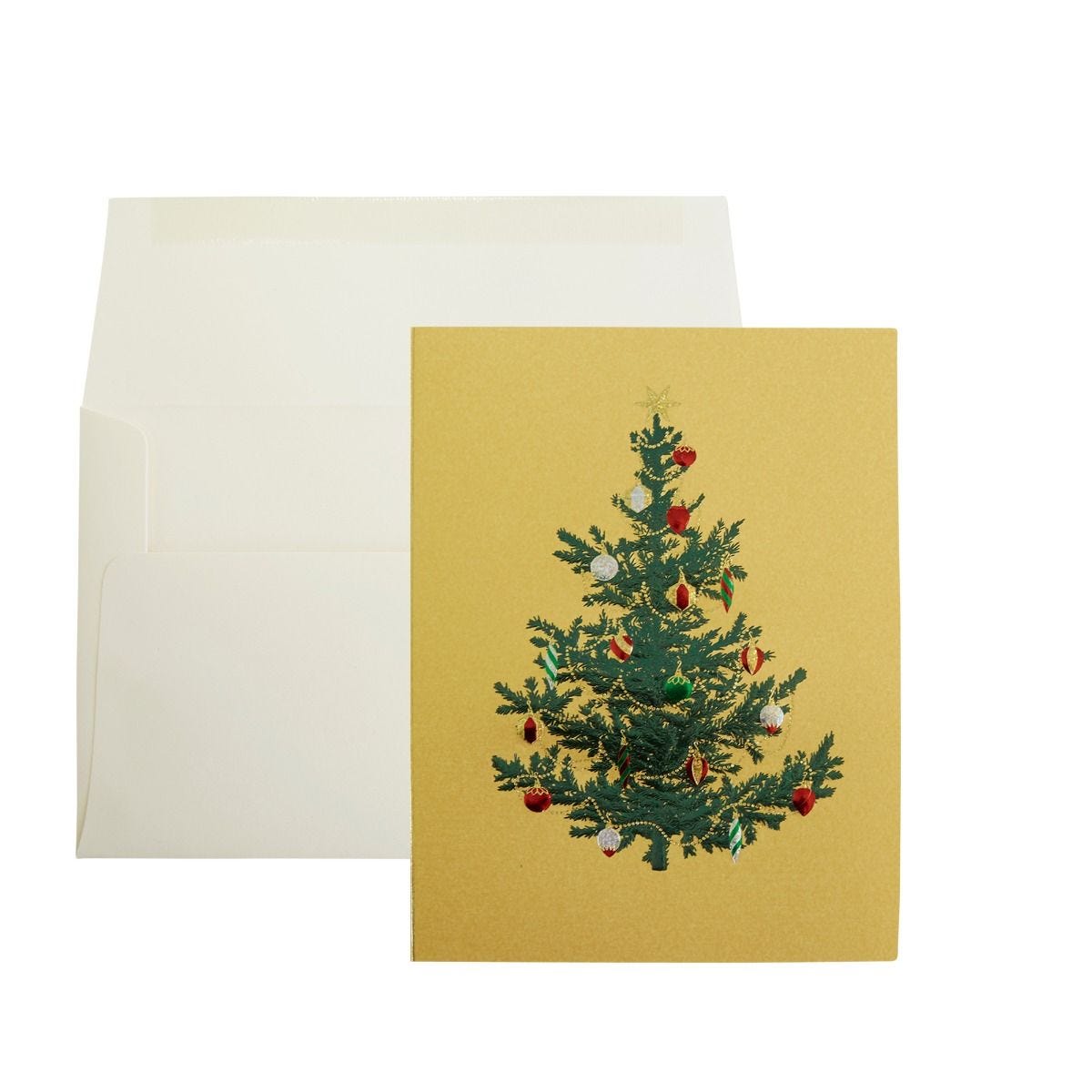 Paula Skene Christmas cards ornament tree 8-pack, imported from the UK