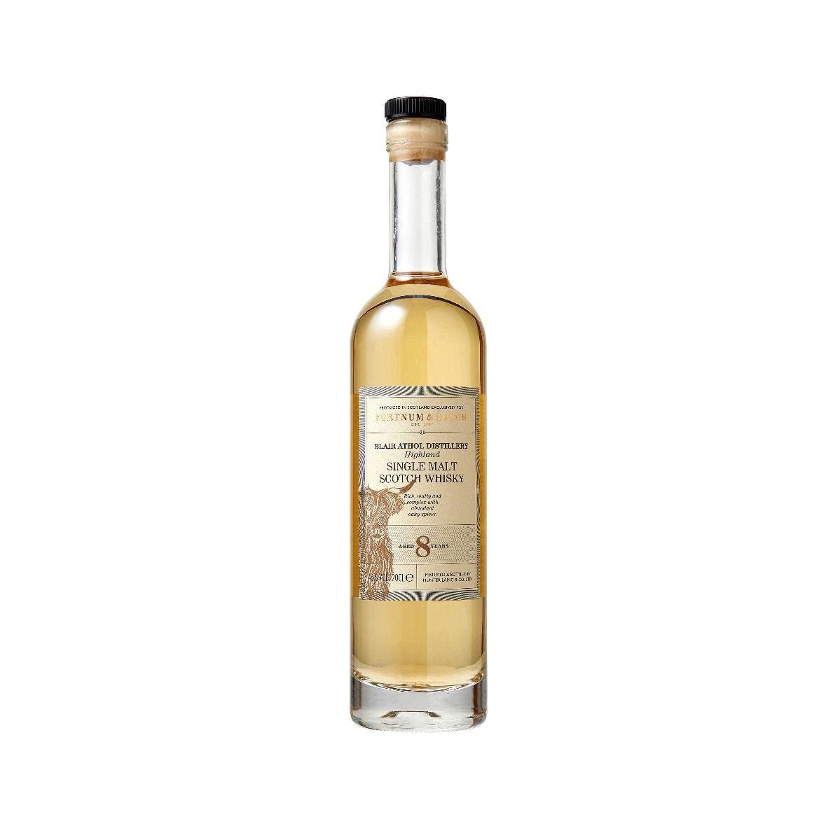 Fortnum's Blair Athol 8 Year Old whisky 20cl, imported from the UK