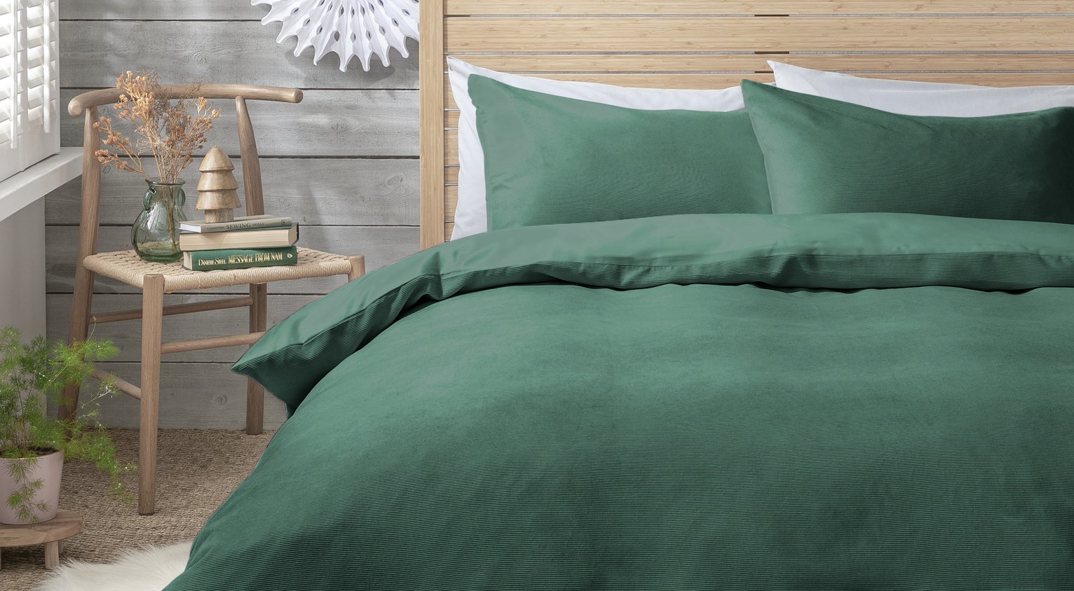 Habitat green cord duvet cover set double, UK version