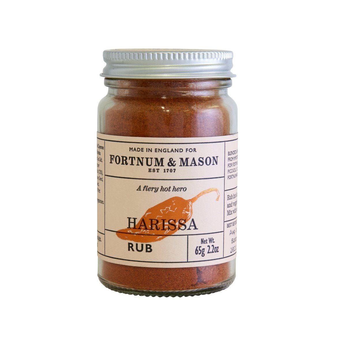 Harissa rub hot chilli blend 65g, imported from the UK