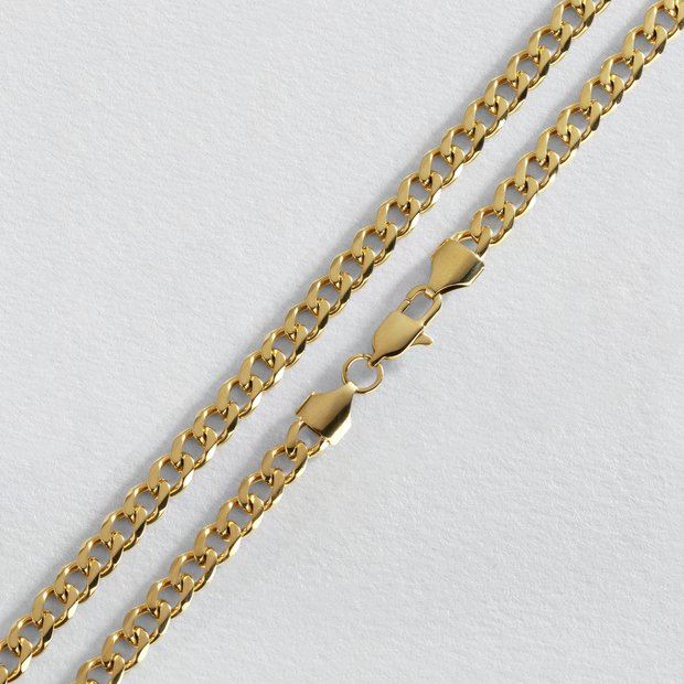 Revere gold coloured curb chain necklace 58cm, UK version